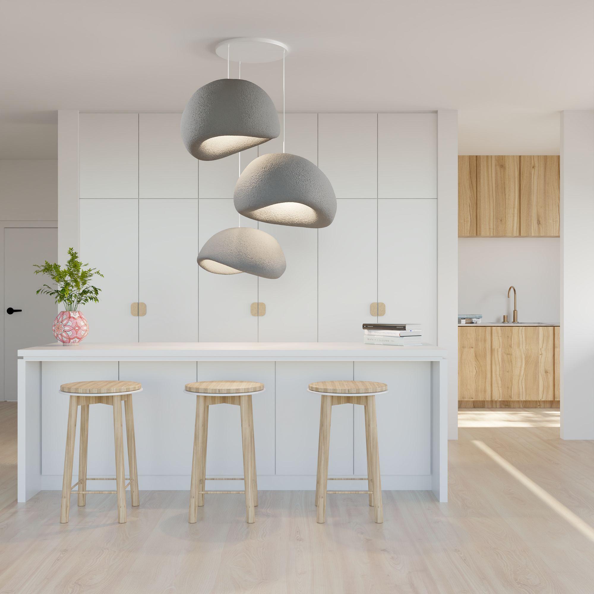3-Flammig Wabi Sabi Kanso Beams Pendelleuchte Beton Grau 3