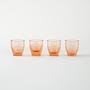 4x Art déco Schnapsgläser Rosa 1930er Jahre 2