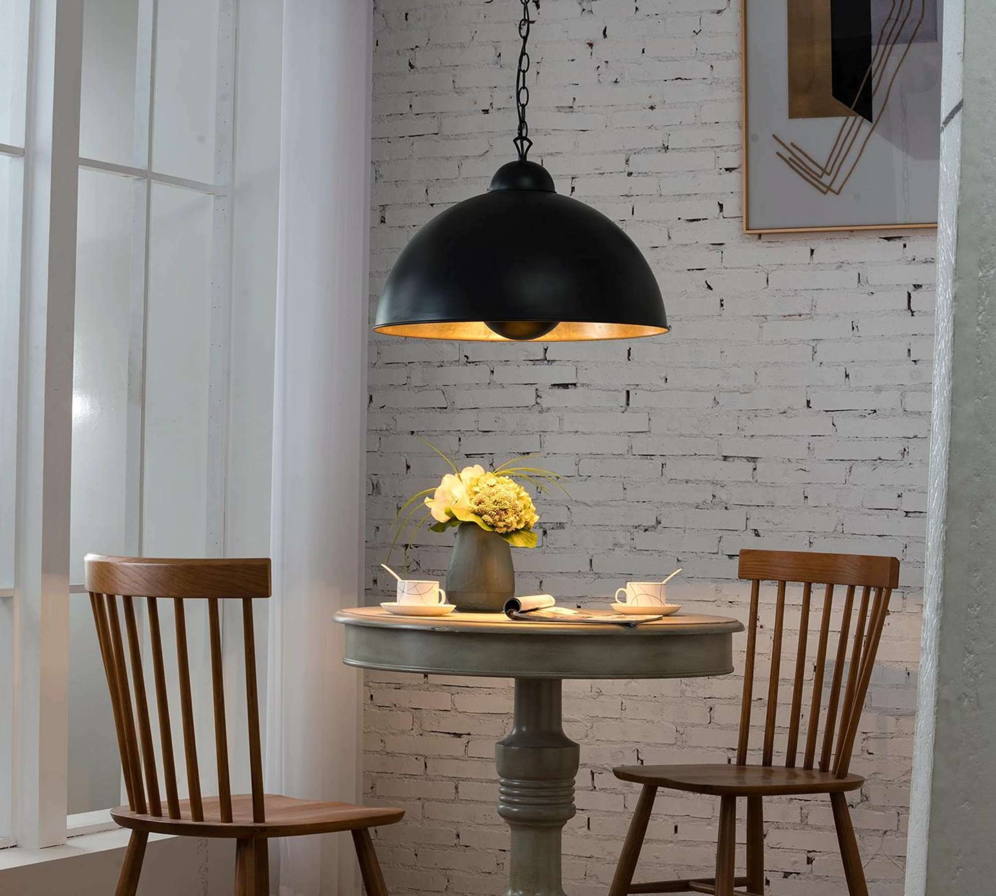 Pendant lamp 1-light metal black 4