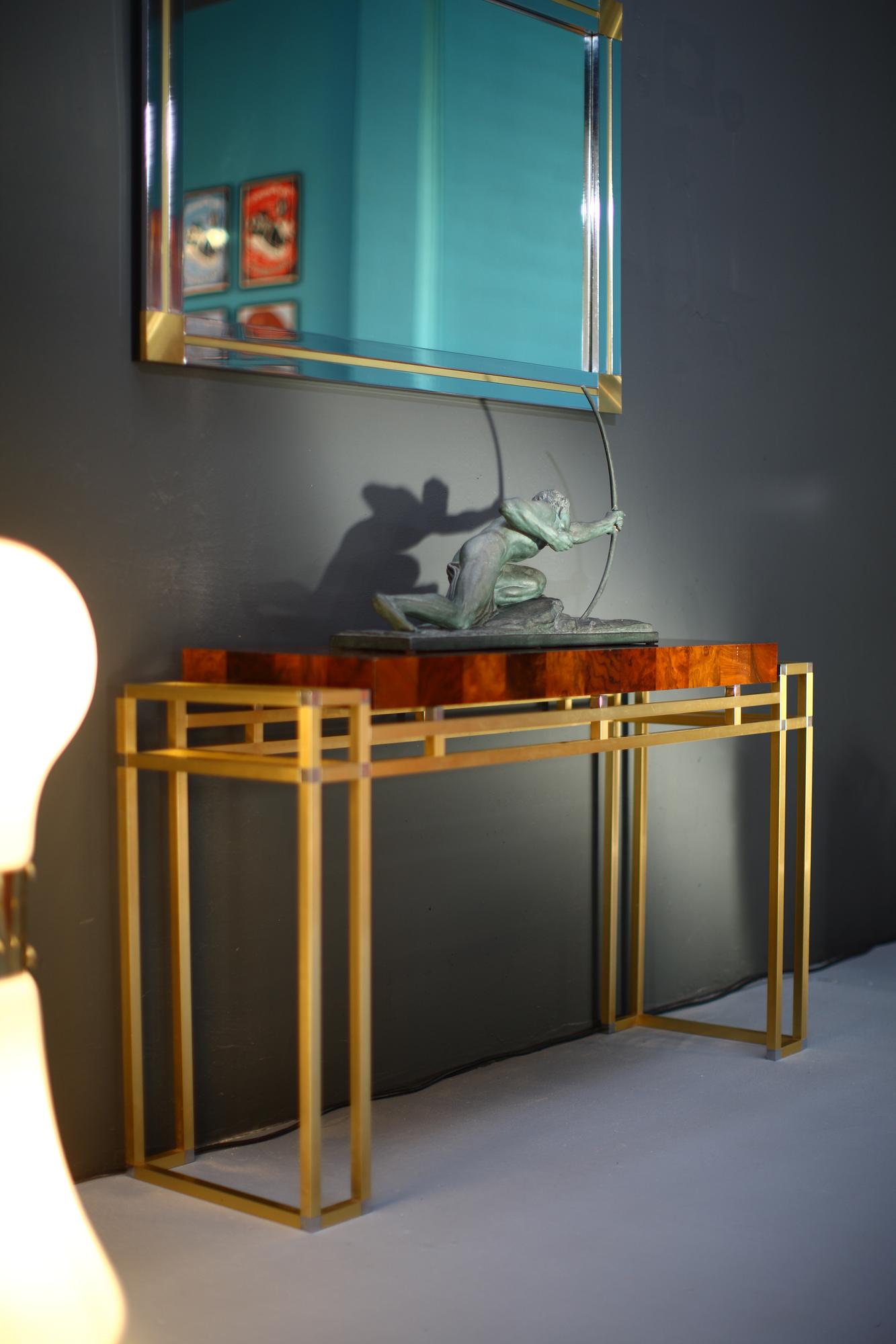 Console table brass 1970s 1