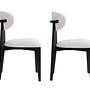 2x Lionte Dining Chair Wood Veneer White 1