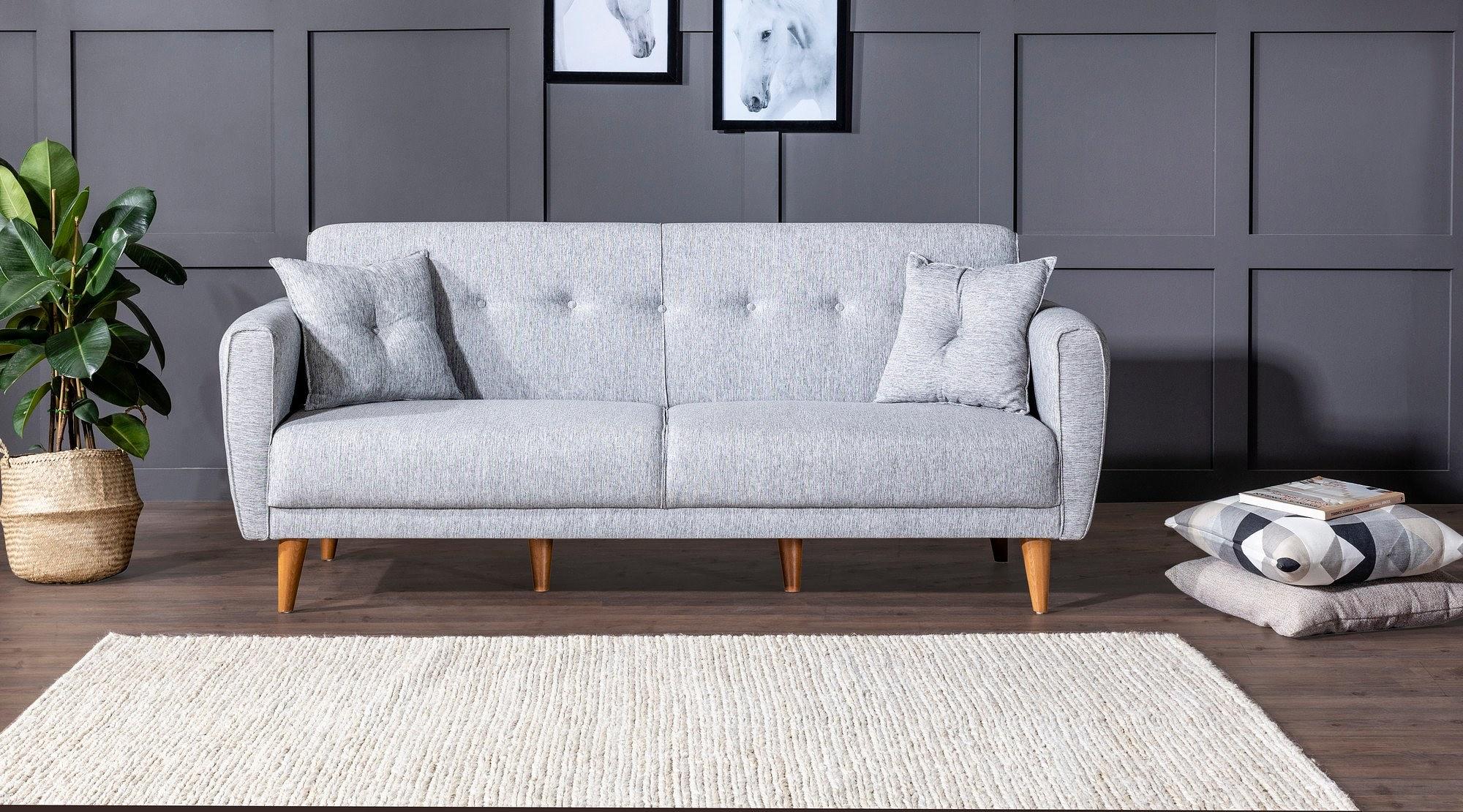 Aria Schlafsofa Set Holzfurnier Grau 3