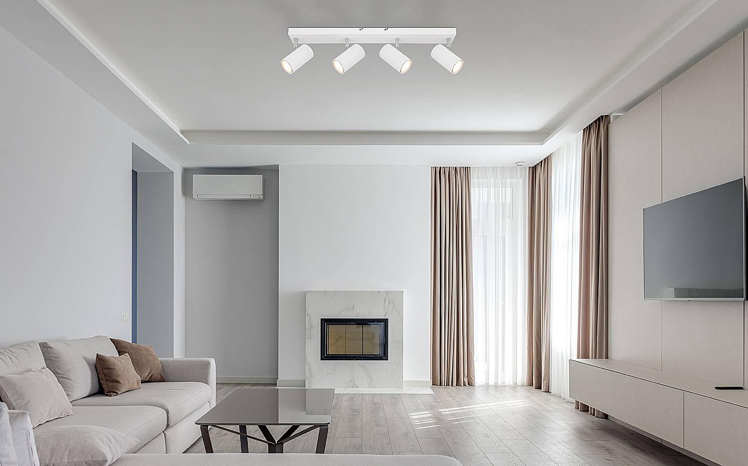 Ceiling spotlight Robby 4-light iron white 2