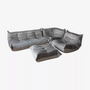 Togo Lounge Set 4-piece Velvet Silver-Grey 0