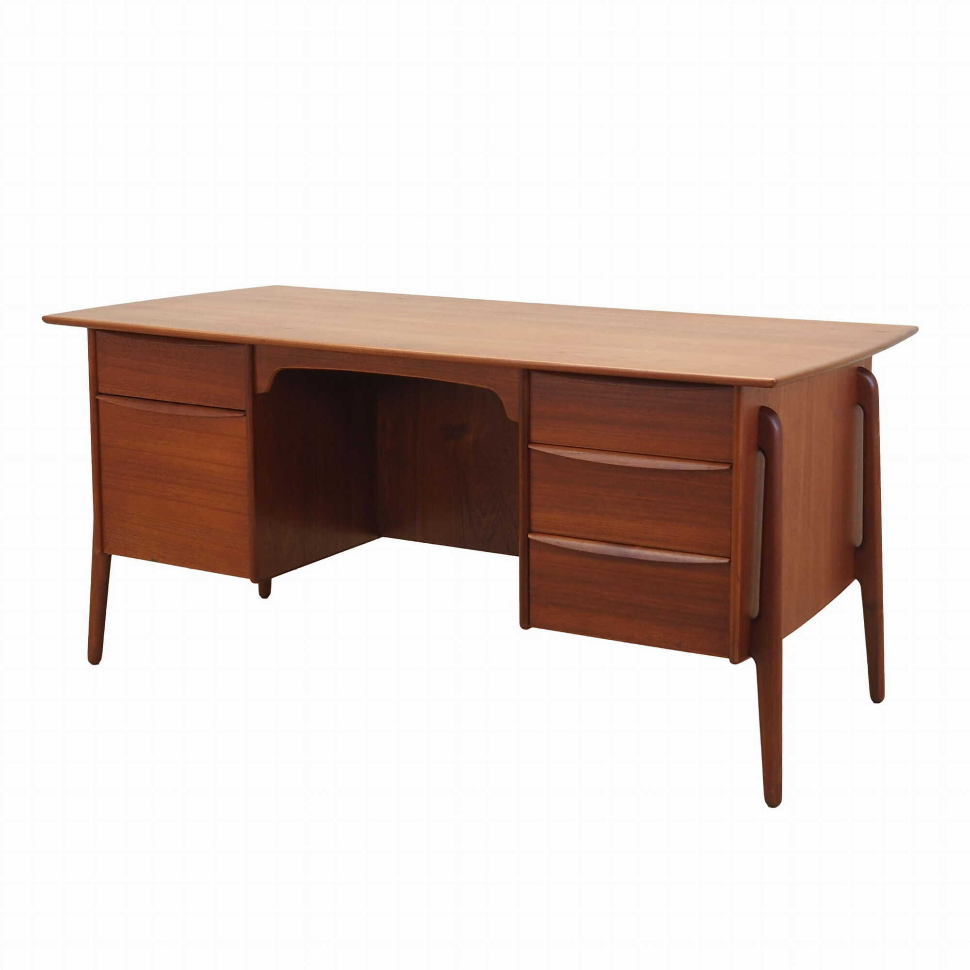 Vintage Schreibtisch Teakholz Braun 1960er Jahre 0