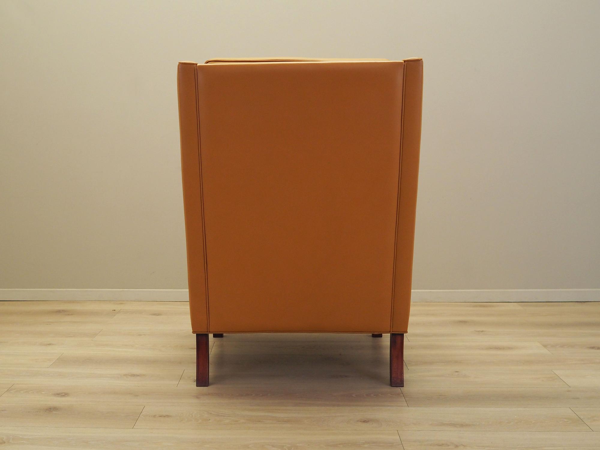 Armchair Leather Orange 1970s 5