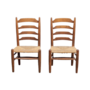 2x Vintage Stühle Holz Braun 1960er Jahre 0