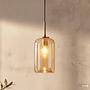 Zevro pendant light 1-bulb cylindrical shade colored glass iron 1