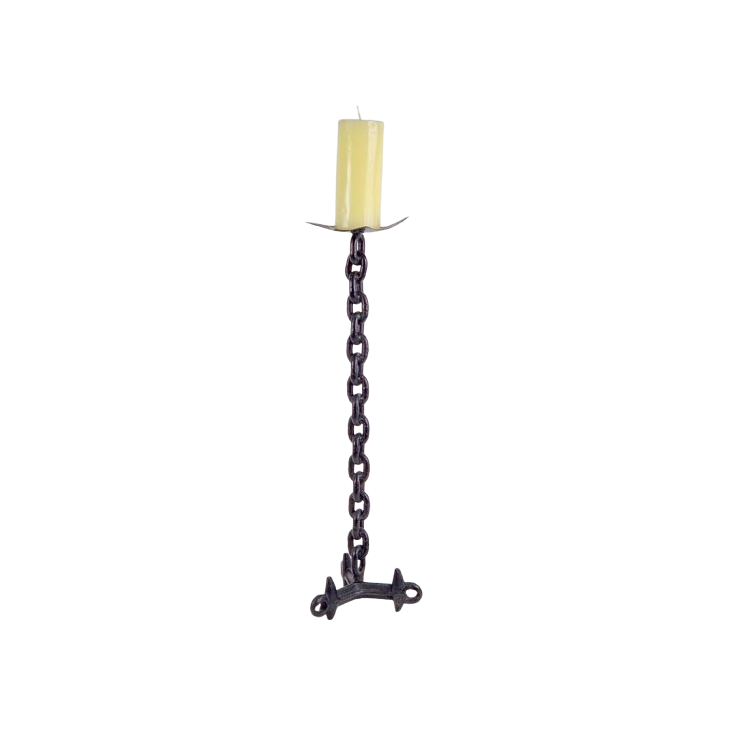Vintage Kerzenständer Eisen Schwarz 1960er Jahre  0