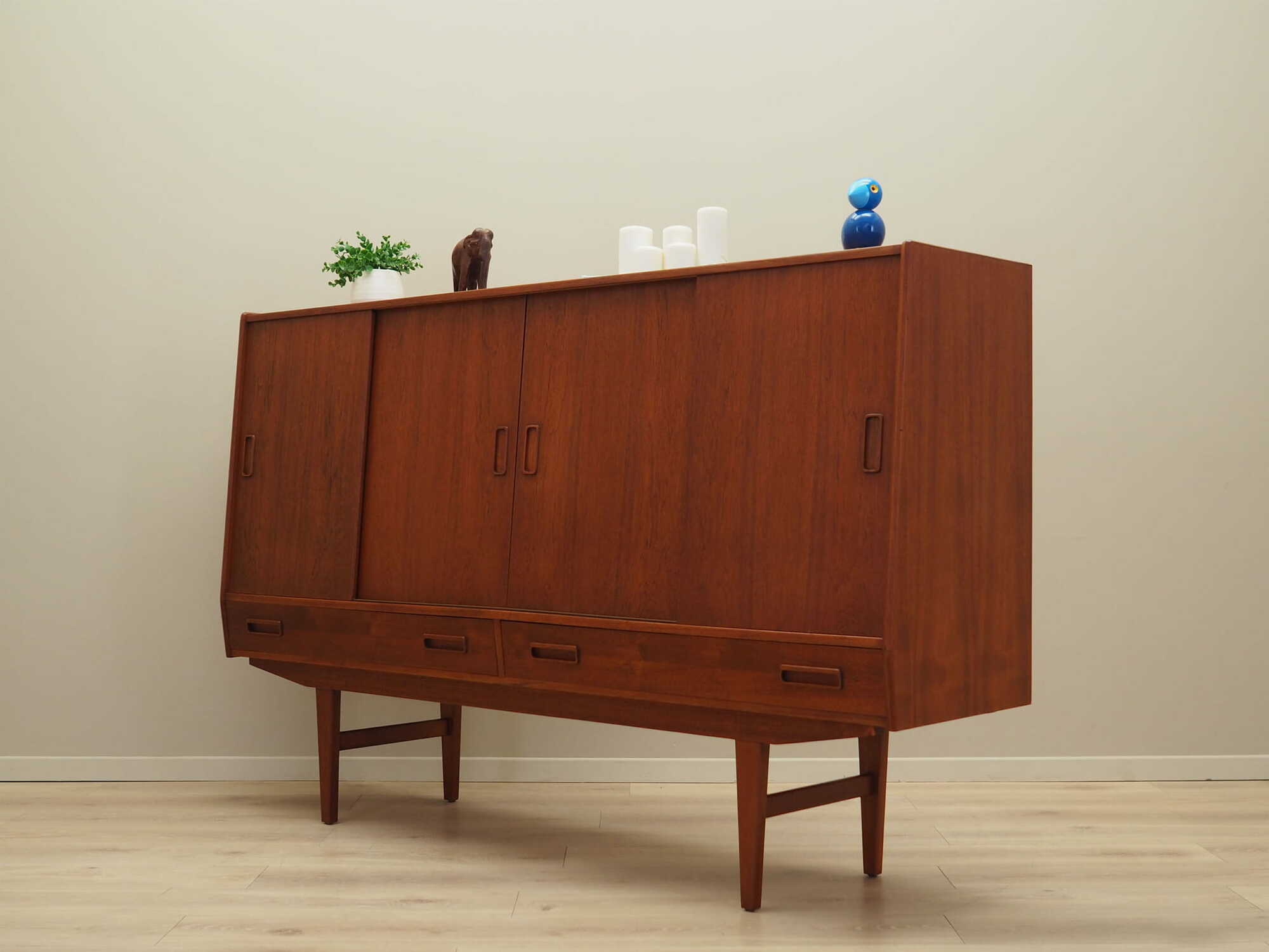 Highboard Teakholz Braun 1960er Jahre 3