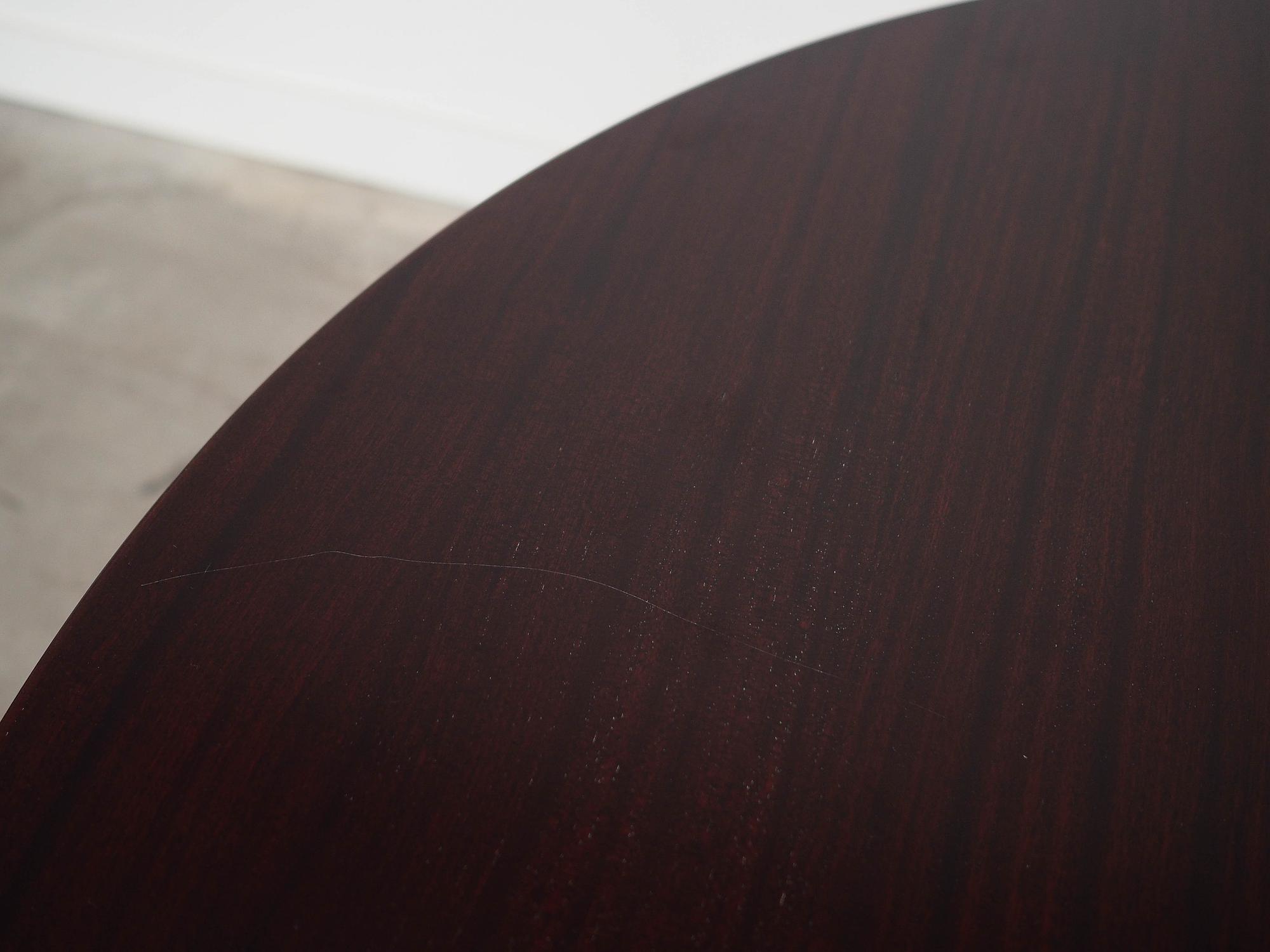 Mahogany table Dark brown 1970s Ø115cm 5