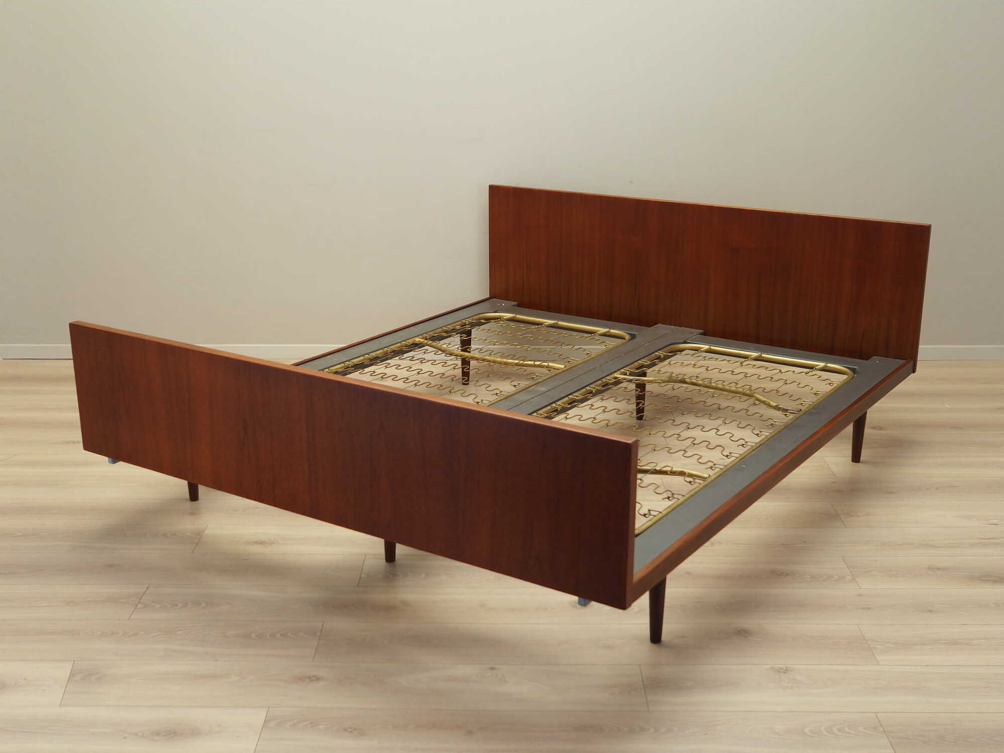 Vintage Bett Teakholz Braun 1960er Jahre 2