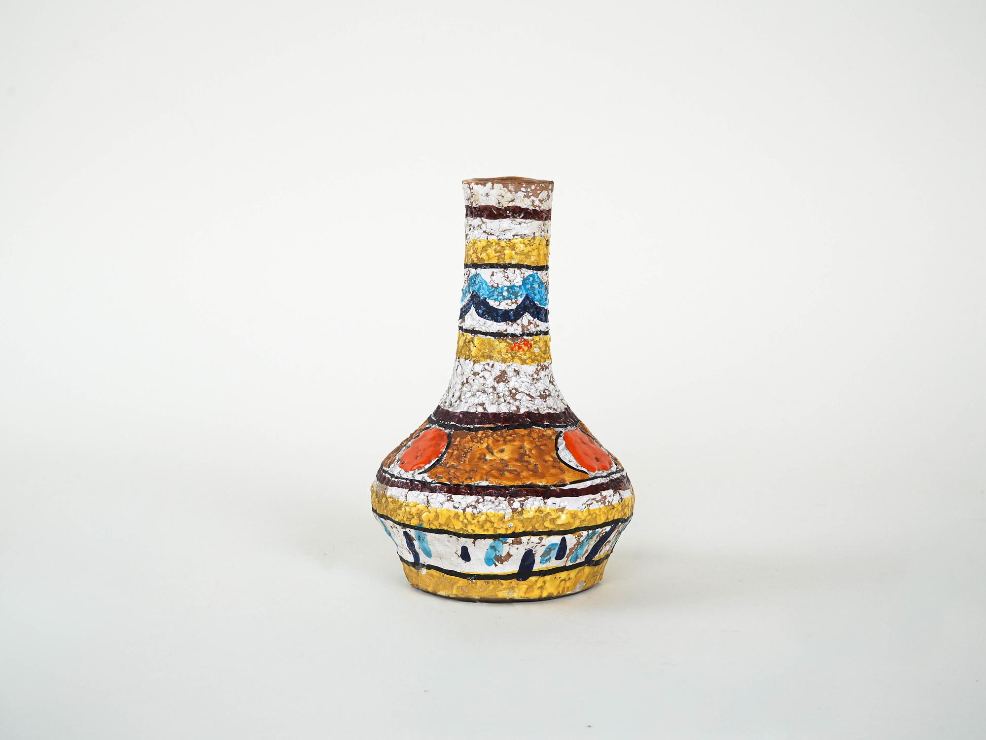 Keramikvase Mehrfarbig 1960er Jahre 2