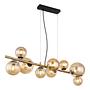 Riha LED-Pendelleuchte Farbglas Eisen Gold 4