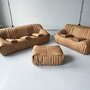 Vintage Annie Hiéronimus Sandra Sofa-Set Leder Beige 5-tlg 1