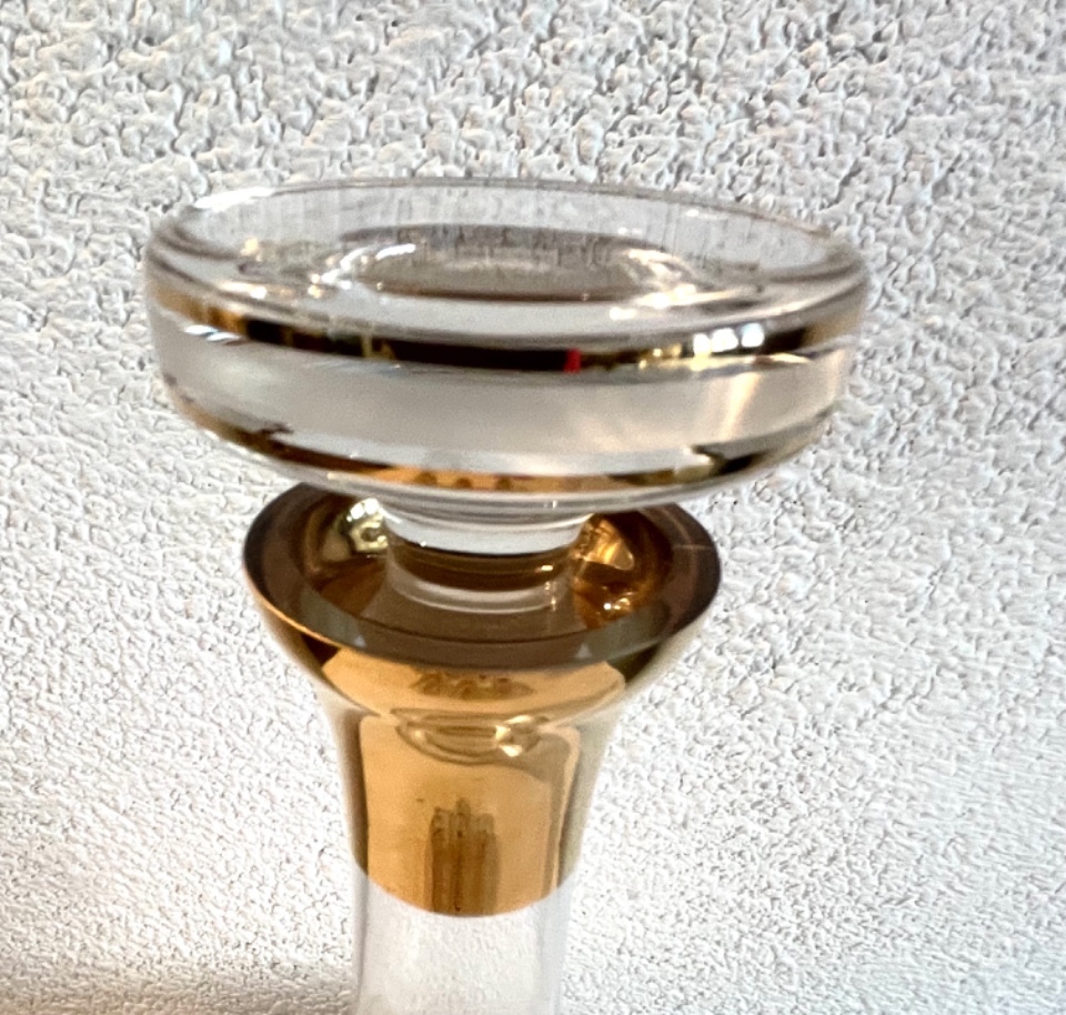 Beverage Set Glass Gold Striped 3