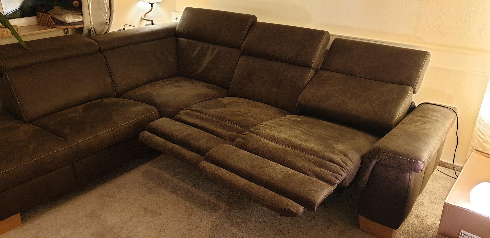 Sofa Récamiere Links Kunstleder Braun 4