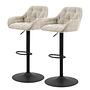 Bar stool Magrin set of 2 Bouclé fabric beige 0