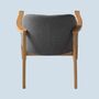 Sessel aus Eiche Massiv mit Webstoff Grau 5