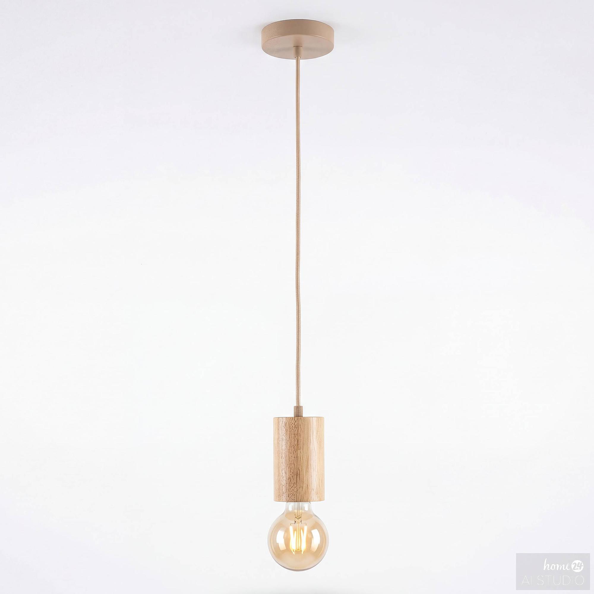Eluno Pendant Light Solid Pine Iron 1-light 4