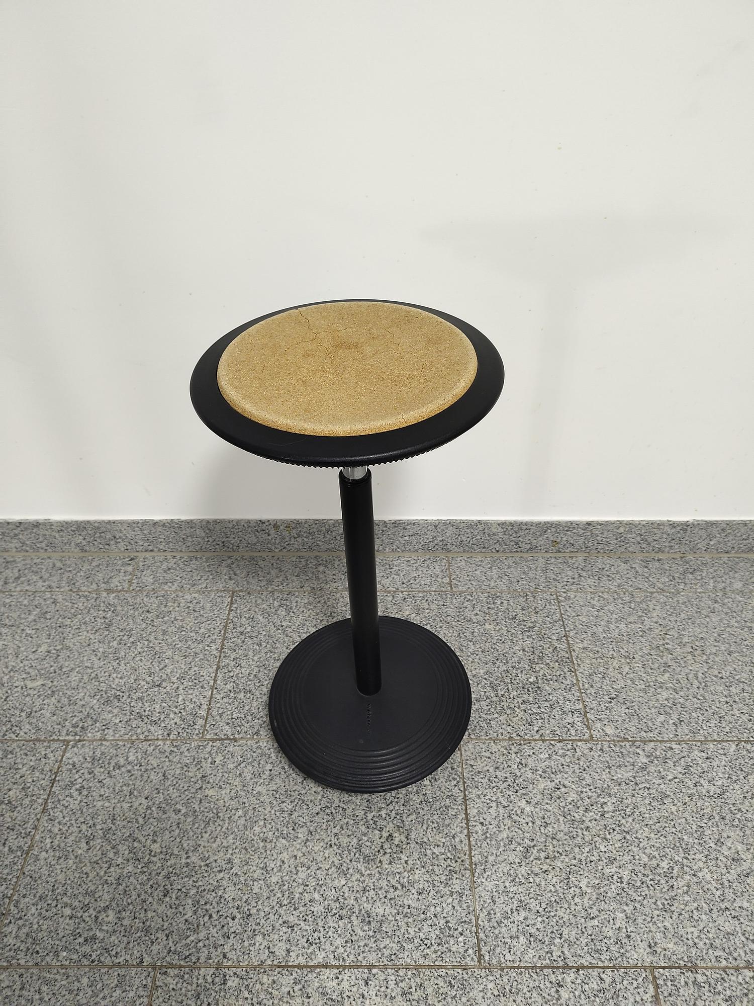 Stitz Leaning Stool Steel Black Brown 1