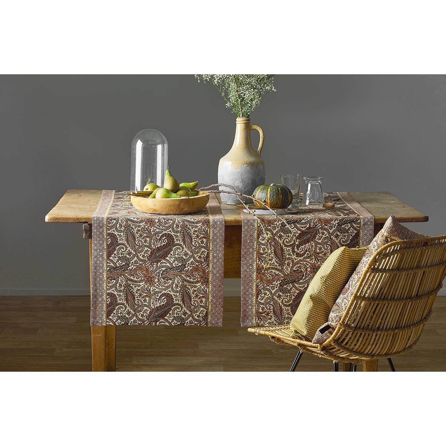 Tischläufer 1310 Baumwollstoff Hellbraun 2