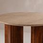 Cleo Dining Table Acacia Wood Travertine 120x120 cm 5