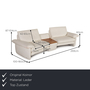 Relaxsofa mit Funktion Leder 2-Sitzer Weiß 1