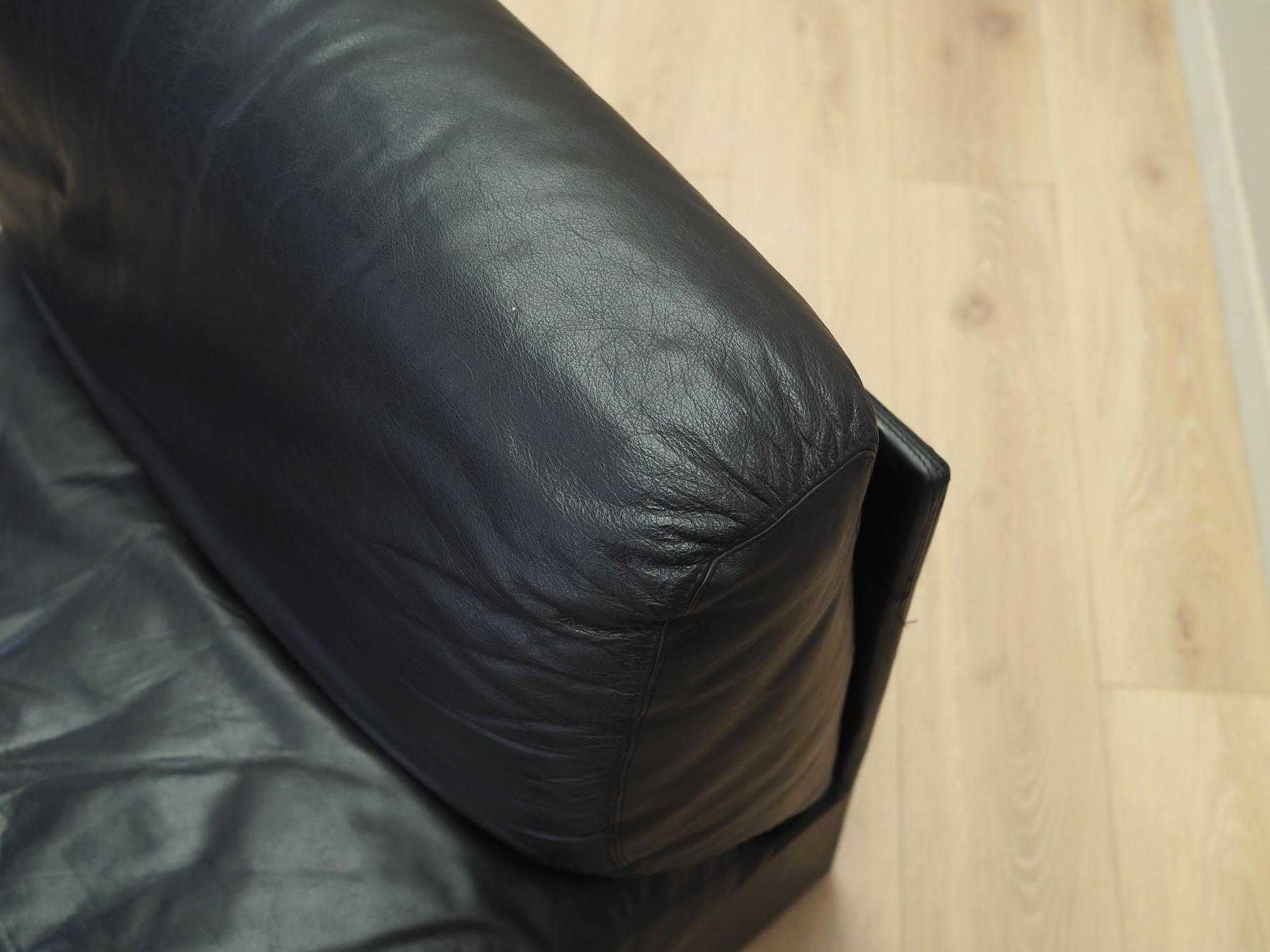 Sessel Leder Schwarz 1960er Jahre 9