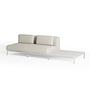MAUROO Sofa Long with Table Base Ceramic White Bianco Cushions Linen 0