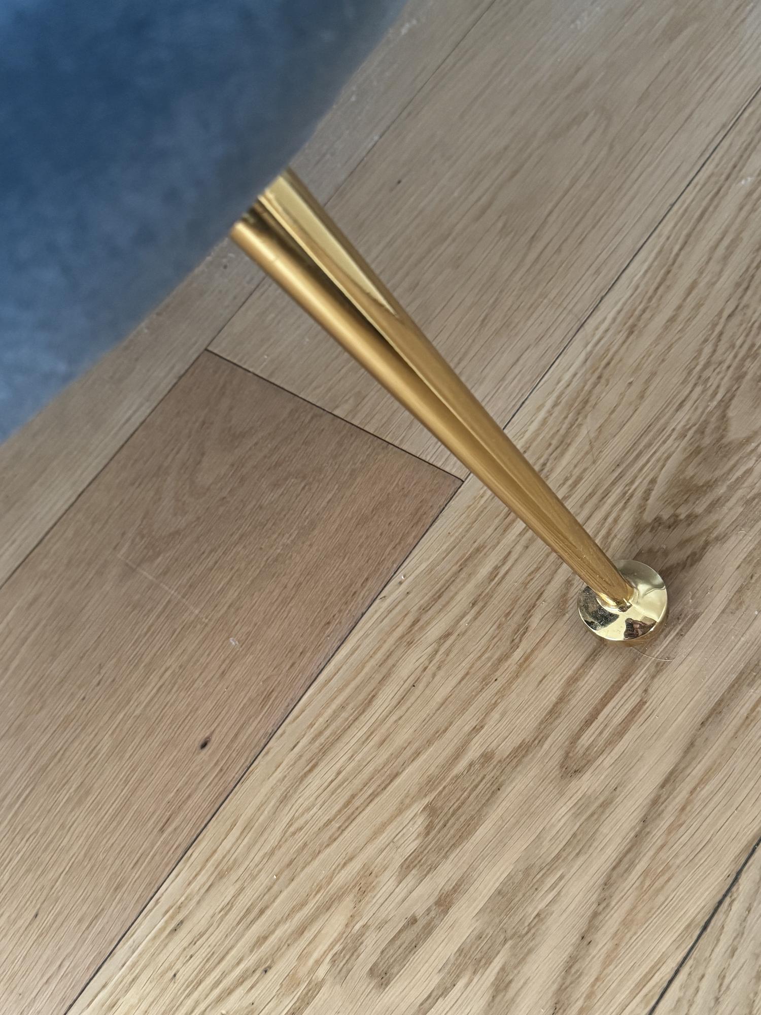 Trapezium Chair Samt Türkis Gold 5