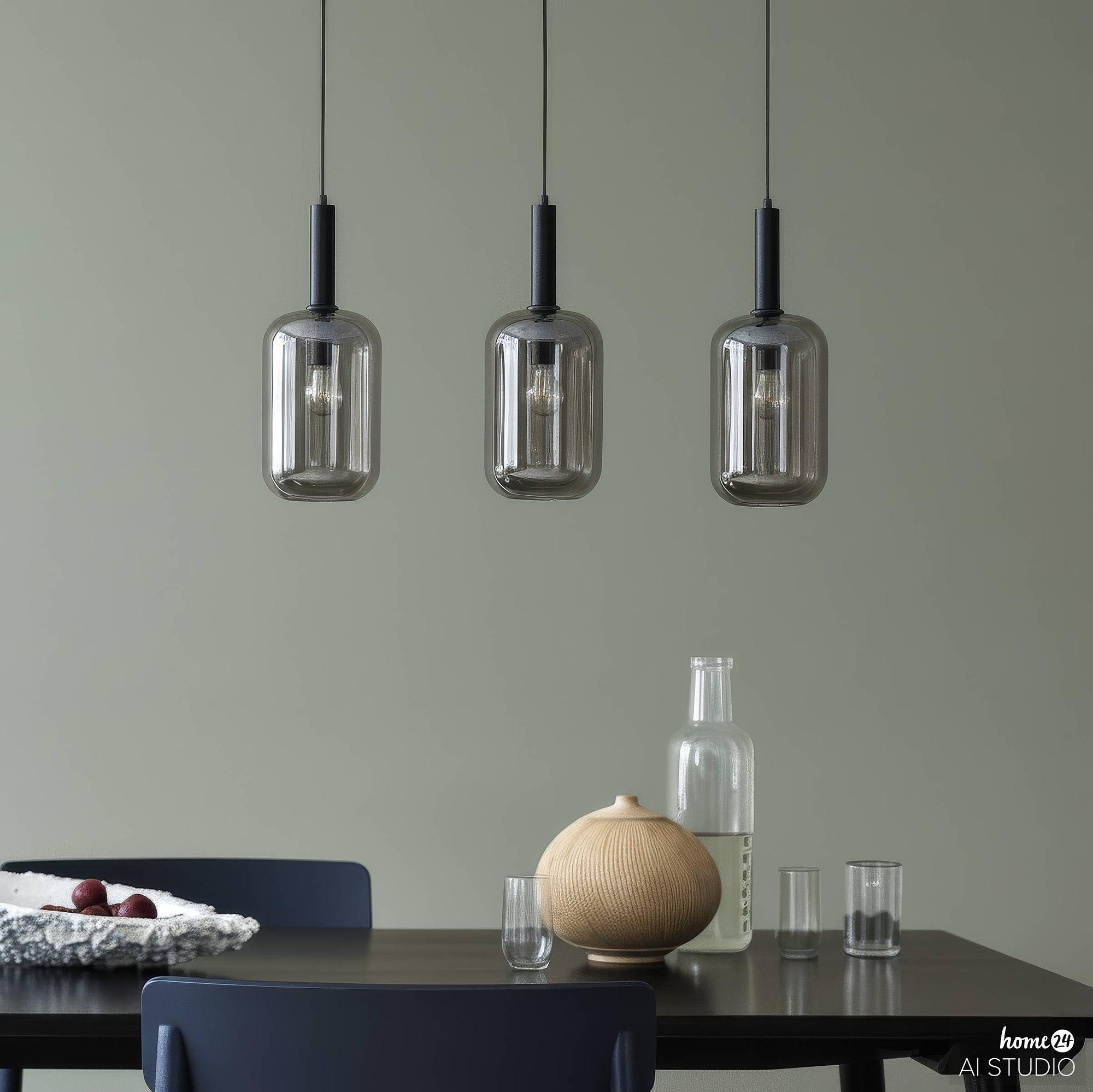 Mome Typ A Pendelleuchte  3-flammig Rauchglas Eisen Schwarz 4