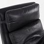 Vintage Sessel Naturleder Holz Schwarz 1970er Jahre  14
