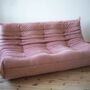 Togo Sofa 3-seater velvet pearl pink 3