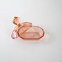 Art deco Butter dish Glass Pink 1930s 6