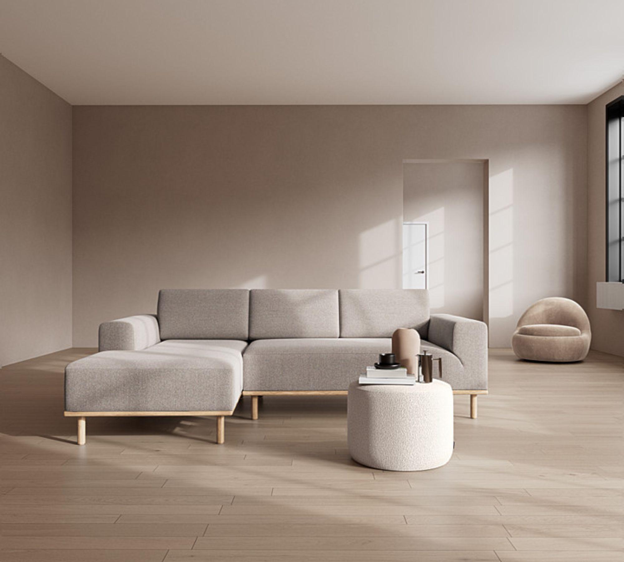 Vilmar Sofa mit Récamiere Links Agnes Brown 6