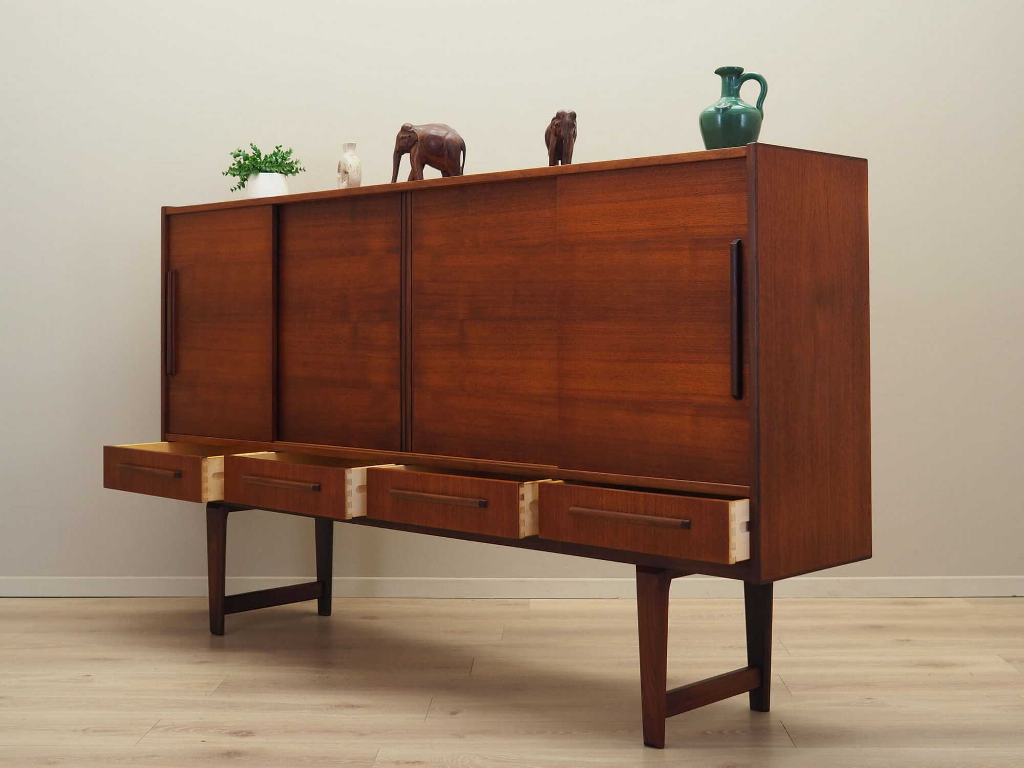 Vintage sideboard teak wood brown 1960s 4