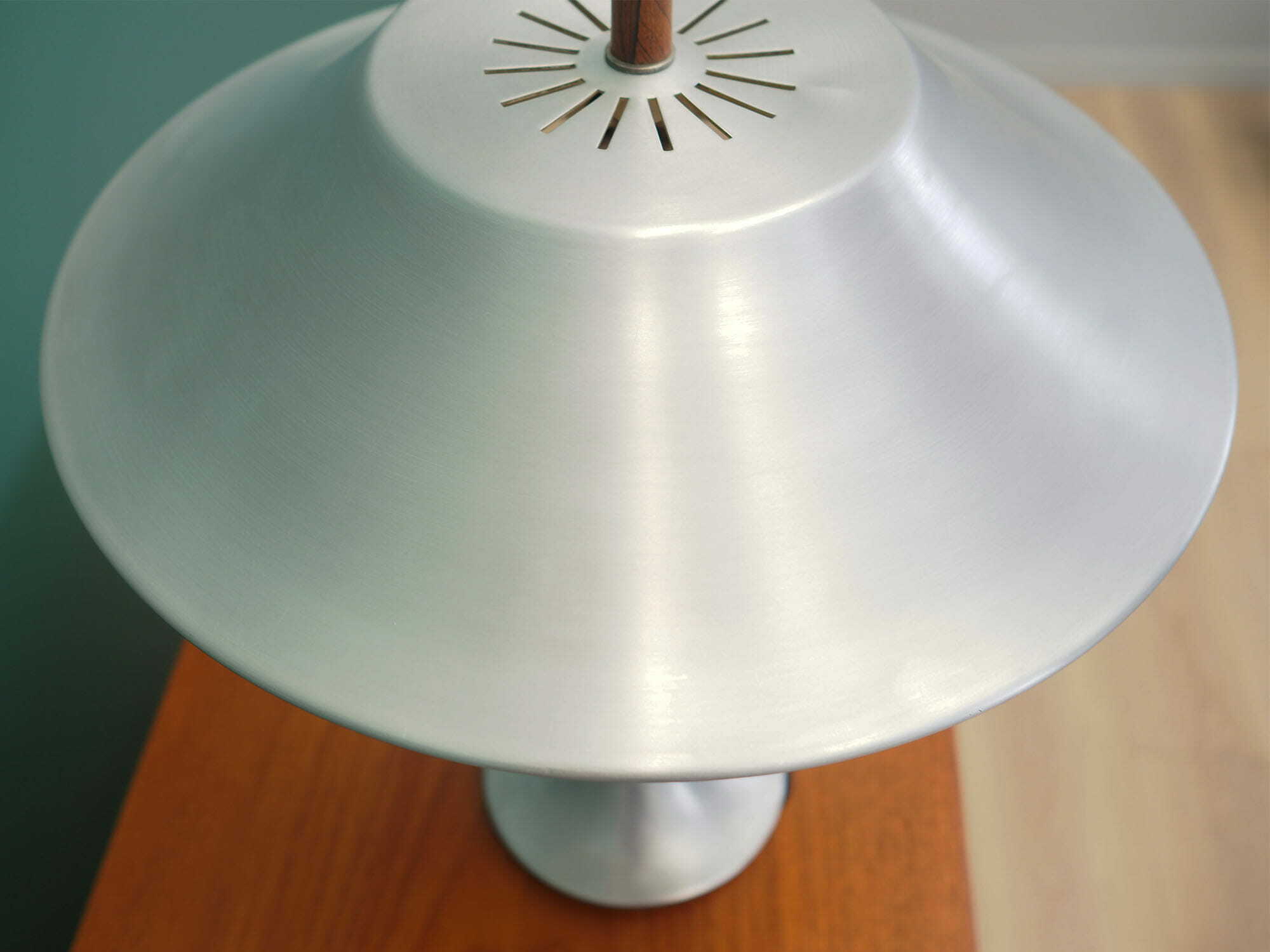 Vintage Tischlampe Metall Holz Mehrfarbig 1960er Jahre 9
