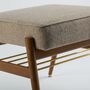 Fox Fußocker Holz Bouclé Beige 1