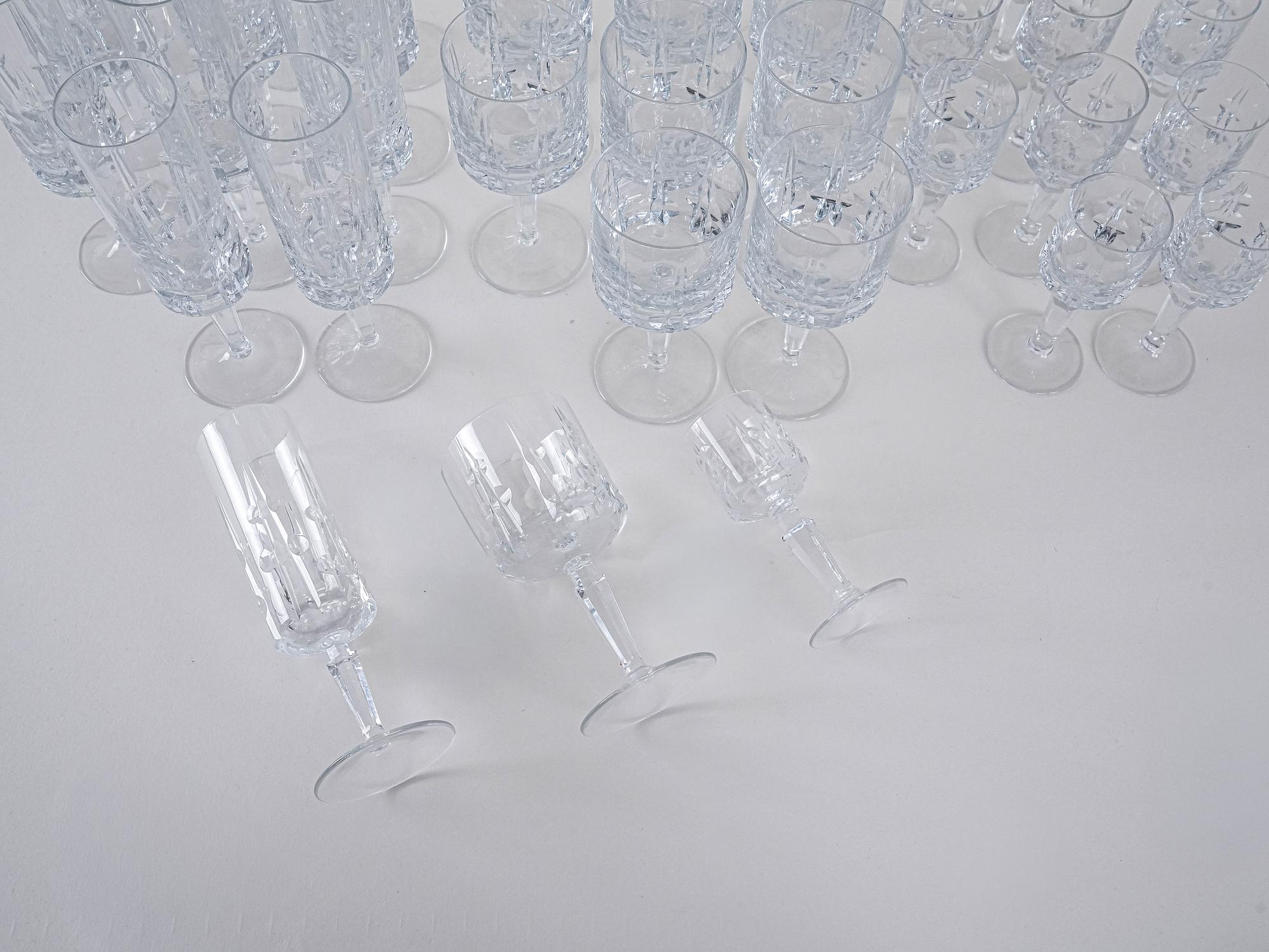 Kristallgläser-Set Transparent 1970er Jahre 6