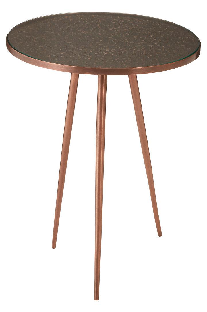 Akola Side Table Metal Glass Copper Finish 0