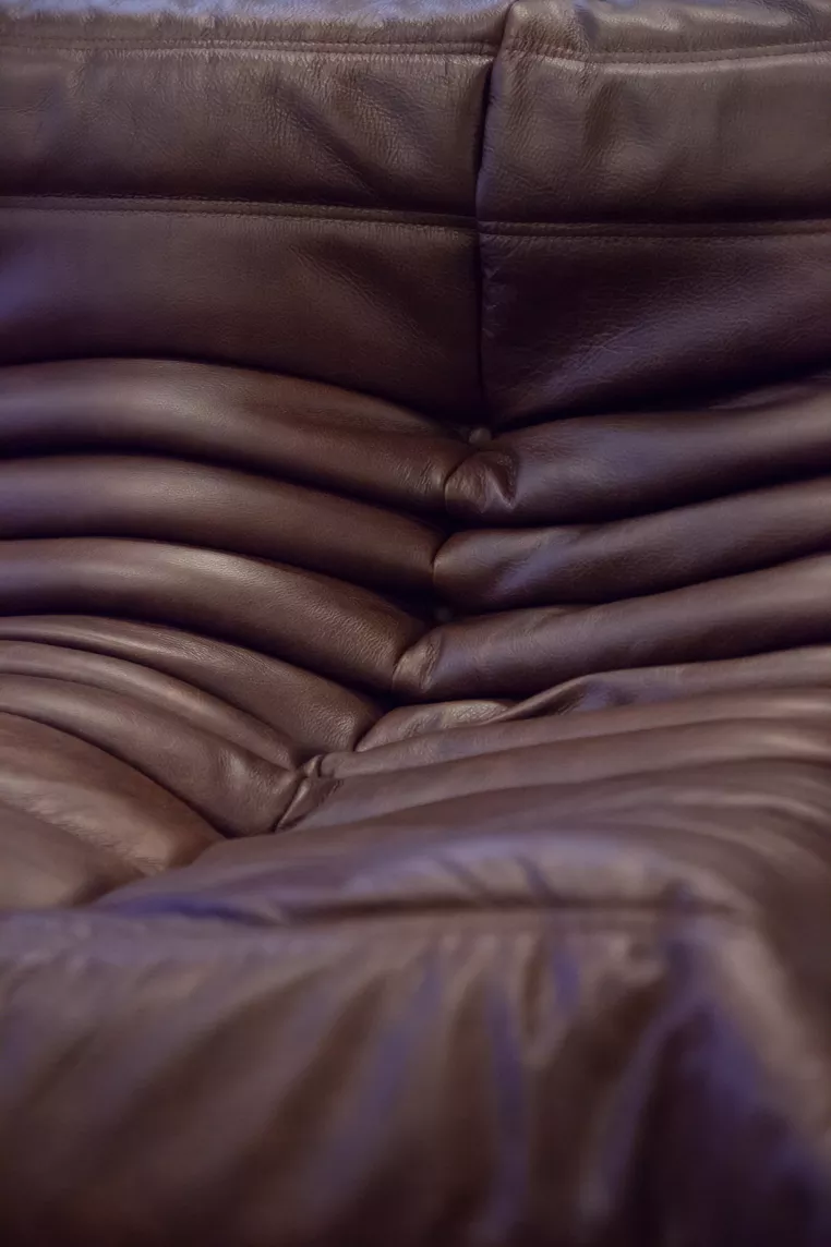 Togo Lounge Set 5-pc. Pull-up Leather Chocolate Brown 6