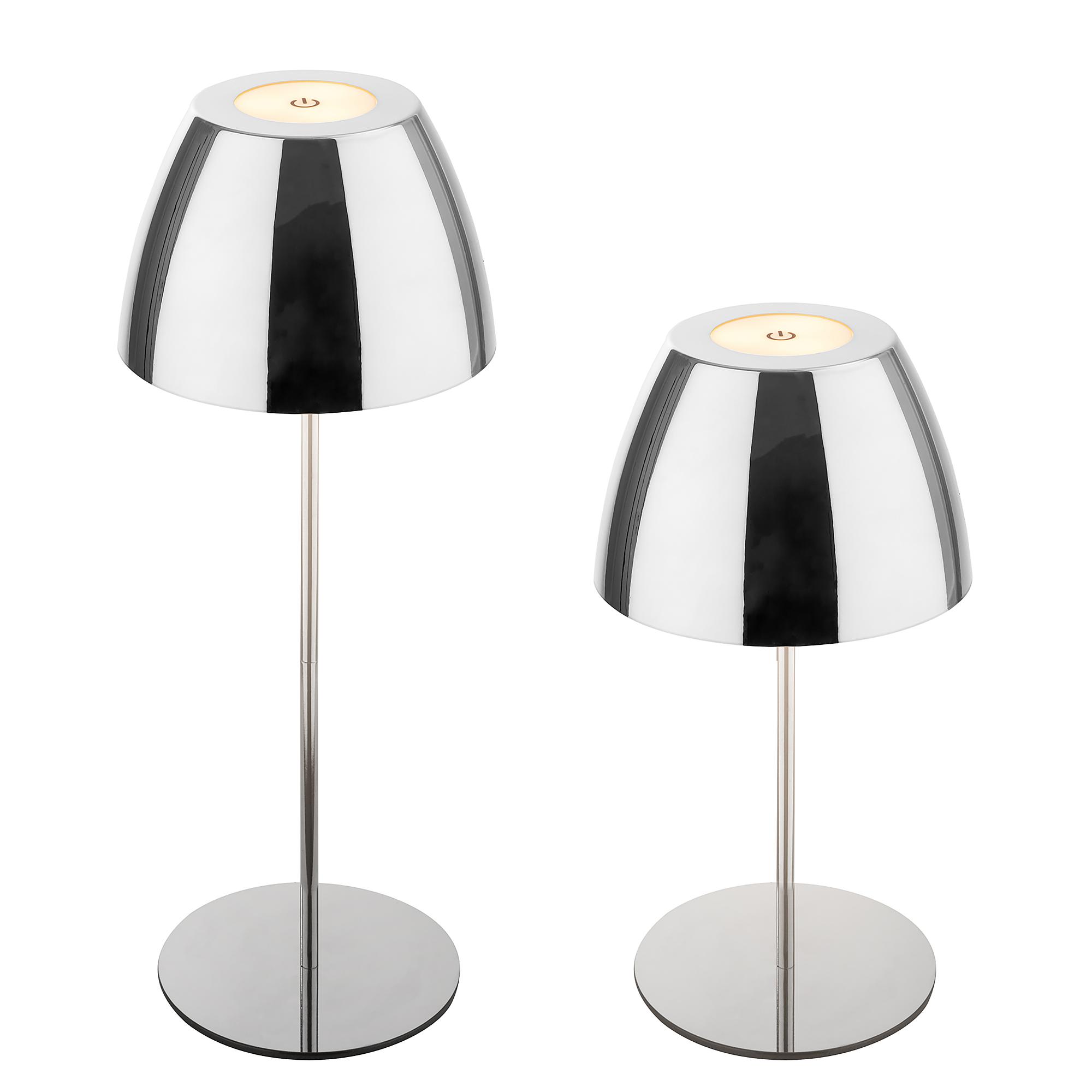 Serina LED Akku Tischleuchte Chrom 0
