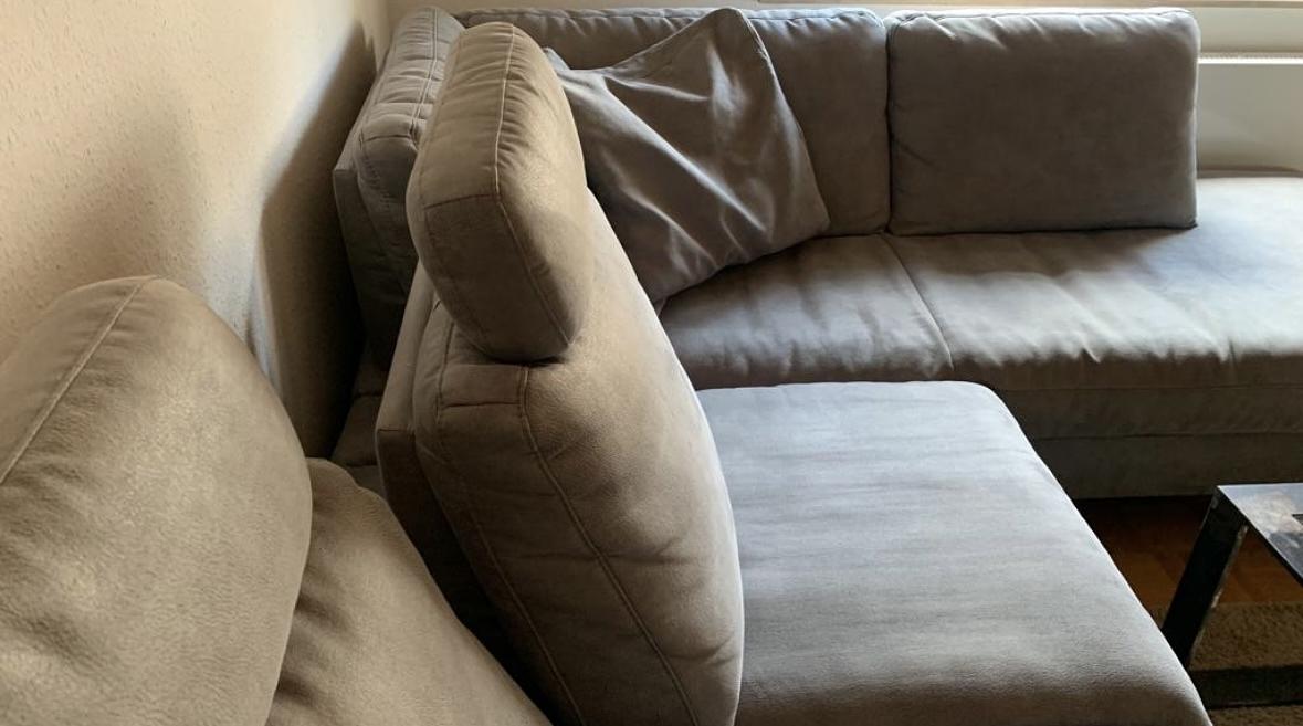 Ecksofa Polyester Grau 3
