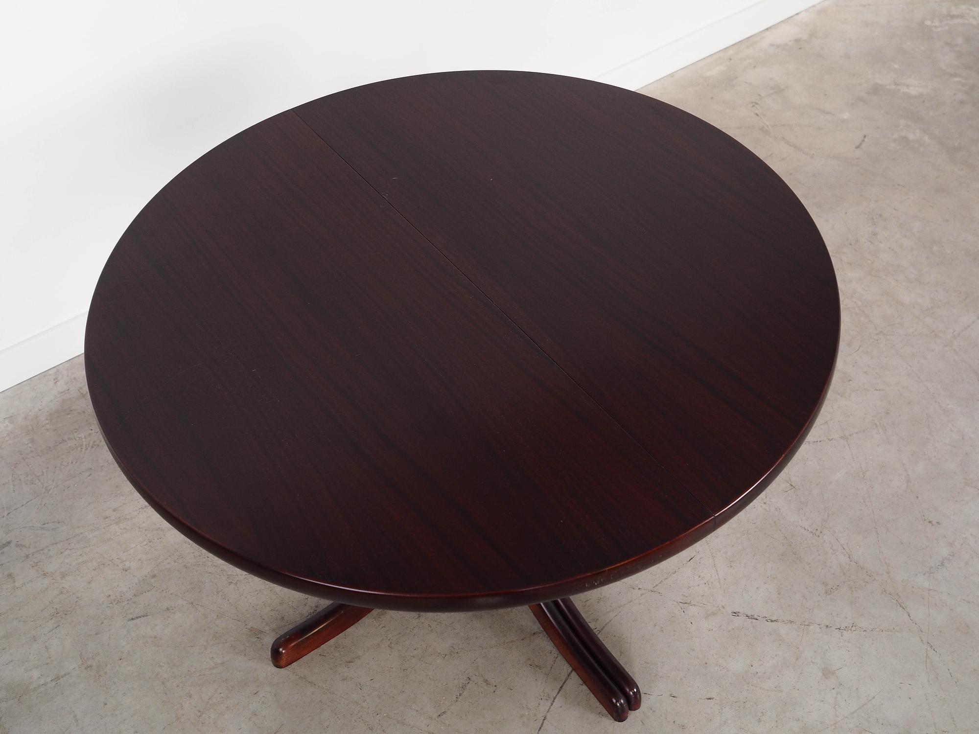Mahogany table Dark brown 1970s Ø115cm 3