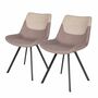 2x Cielo II Dining chair steel fabric stone brown 1