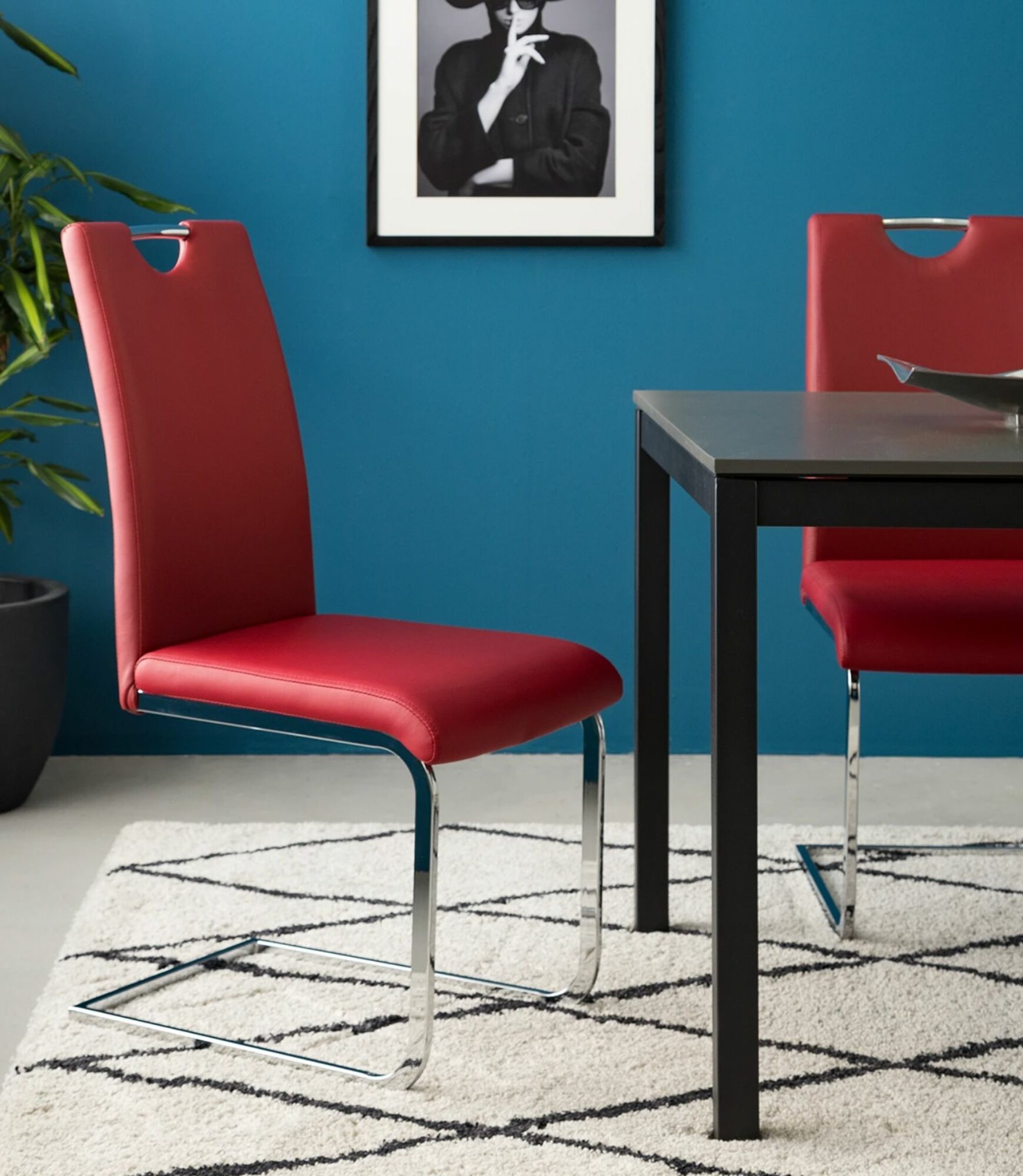 Freischwinger Pasala Kunstleder Burgunderrot 2er Set 7