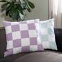 Cushion Textile Blue Plaid 1