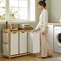 Kabai Laundry Basket Bamboo White 2