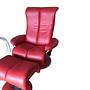 Relaxsessel mit Hocker Leder Rot 4